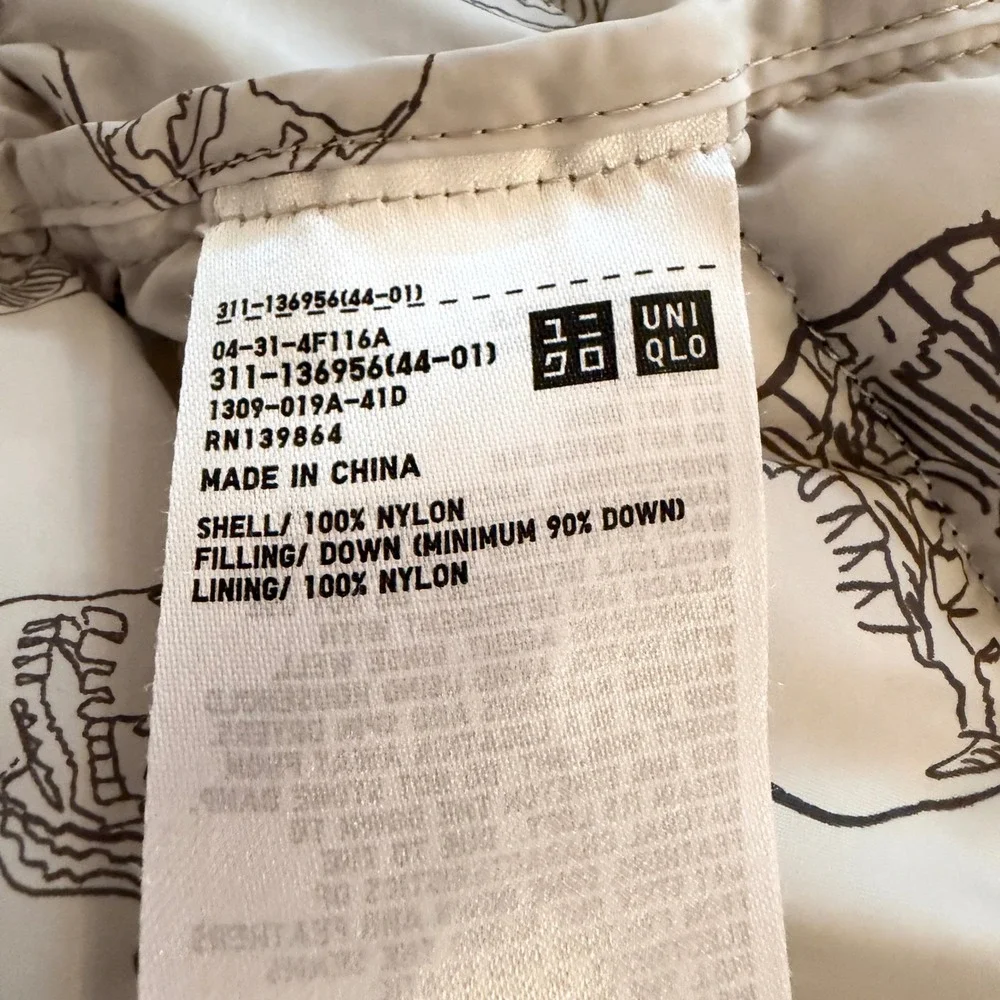 Uniqlo SPRZ NY Andy Warhol Ultra Light Down Jacket Black Mens Small Skull Print